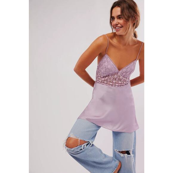 Free People NWT Purple New Love Mini Slip - Picture 1 of 8